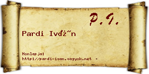 Pardi Iván névjegykártya