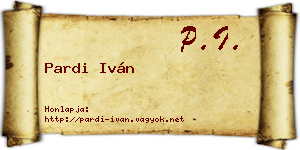 Pardi Iván névjegykártya